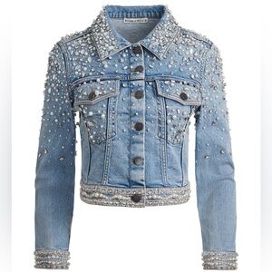 Alice + Olivia Embellished Denim Jacket - NWT (Still in poly)